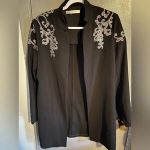 Peter NYGARD long sleeve black open front blazer with pockets